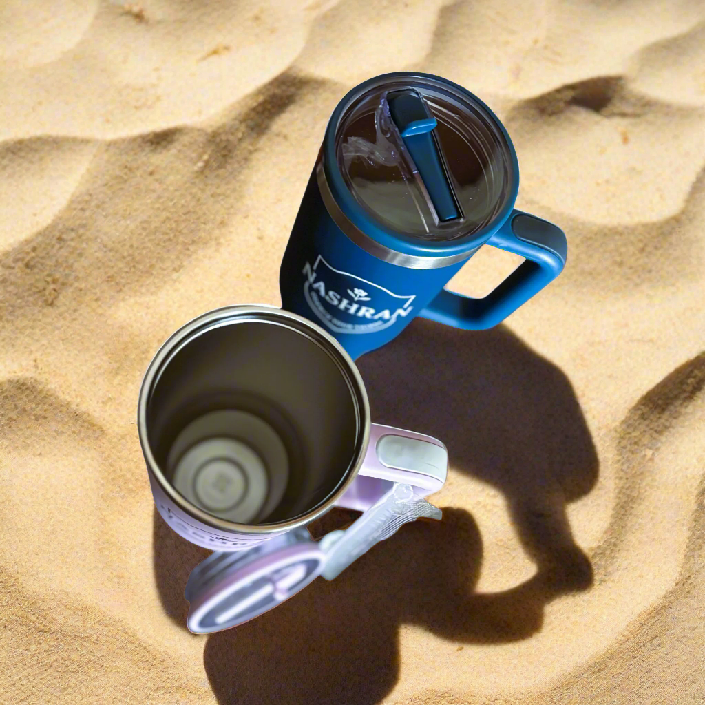 NASHRAN 40oz Tumbler with Handle & Straw – Vacuum Insulated Stainless Steel Travel Mug