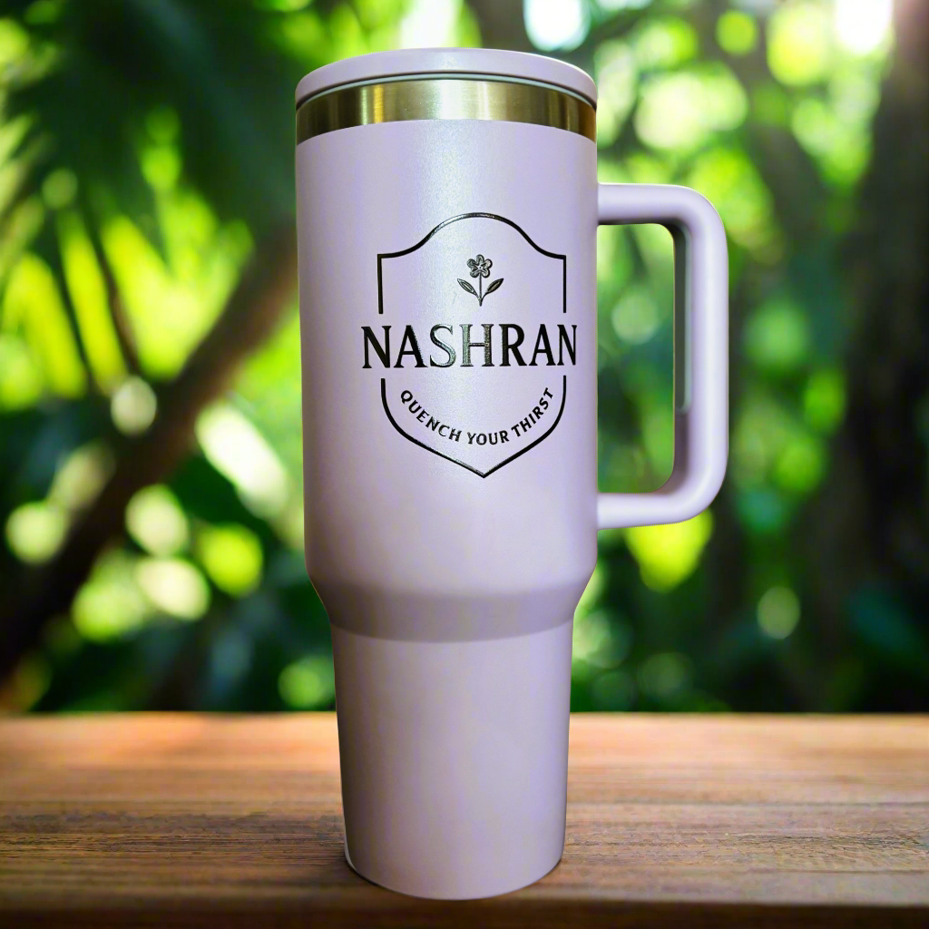 NASHRAN 40oz Tumbler with Handle & Straw – Vacuum Insulated Stainless Steel Travel Mug