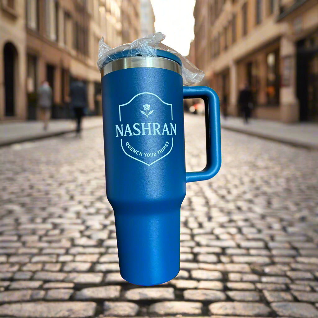 NASHRAN 40oz Tumbler with Handle & Straw – Vacuum Insulated Stainless Steel Travel Mug